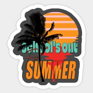 cute retro last day of school school's out for summer teacher Sticker